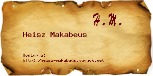 Heisz Makabeus névjegykártya